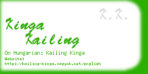 kinga kailing business card